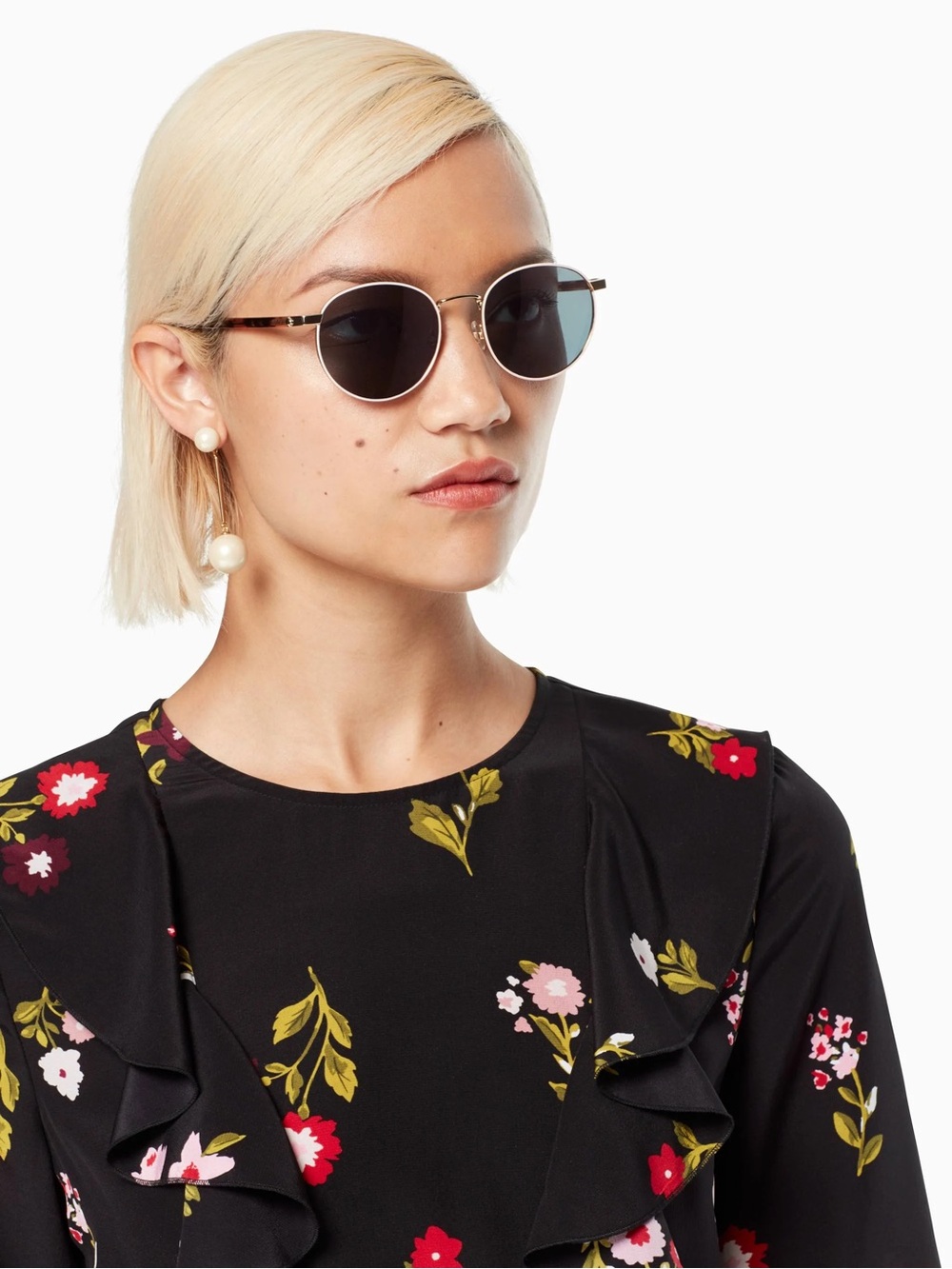 Adelais Kate Spade Tortoiseshell-Arm Sunglasses with Pink Rim and Gold Accents